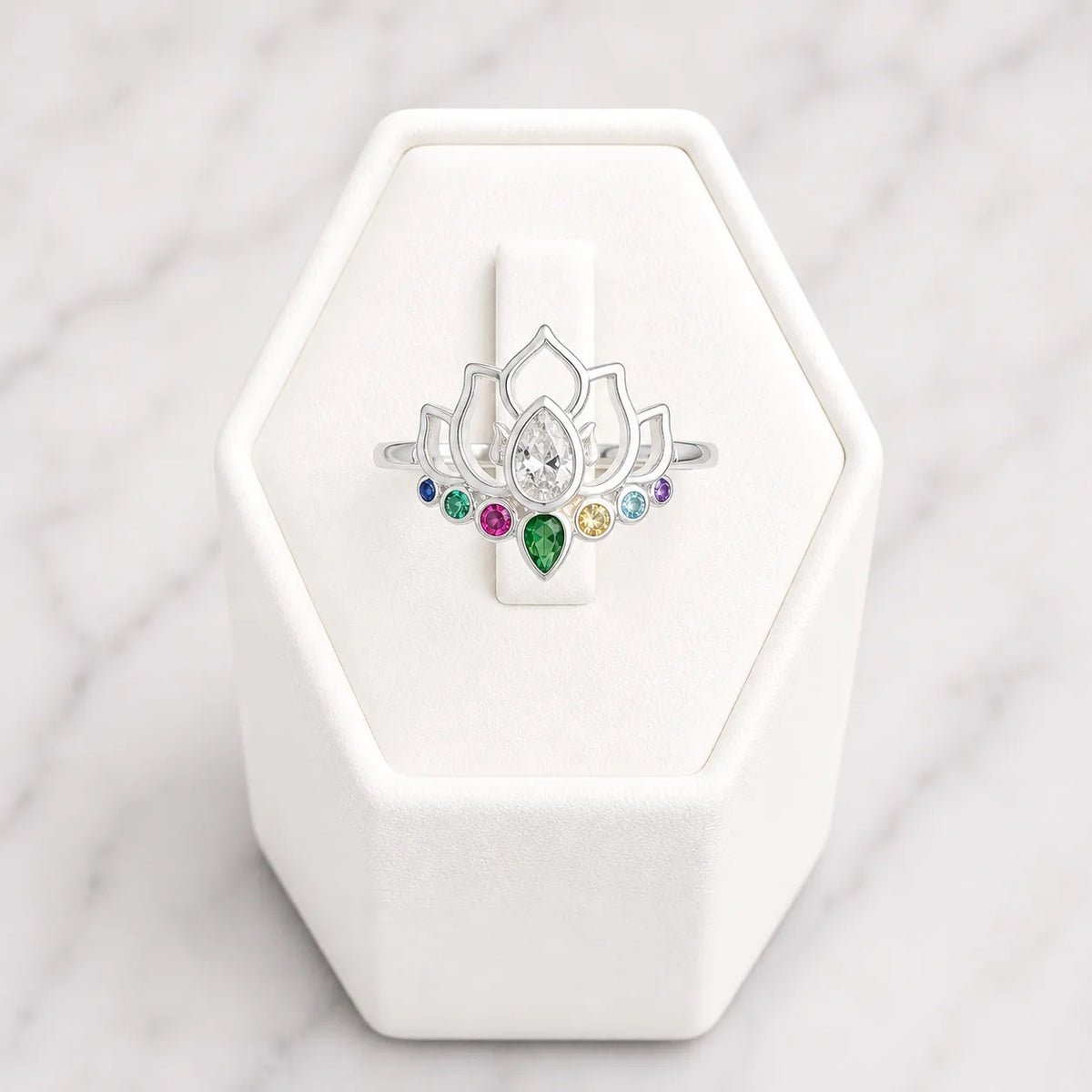 Anillo flor de loto multicolor - 18