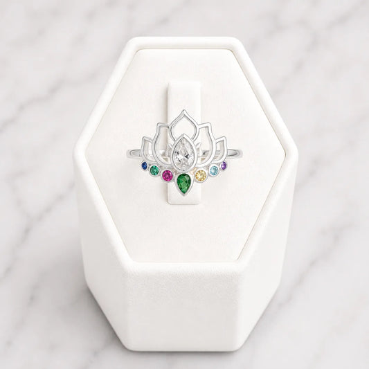 Anillo flor de loto multicolor