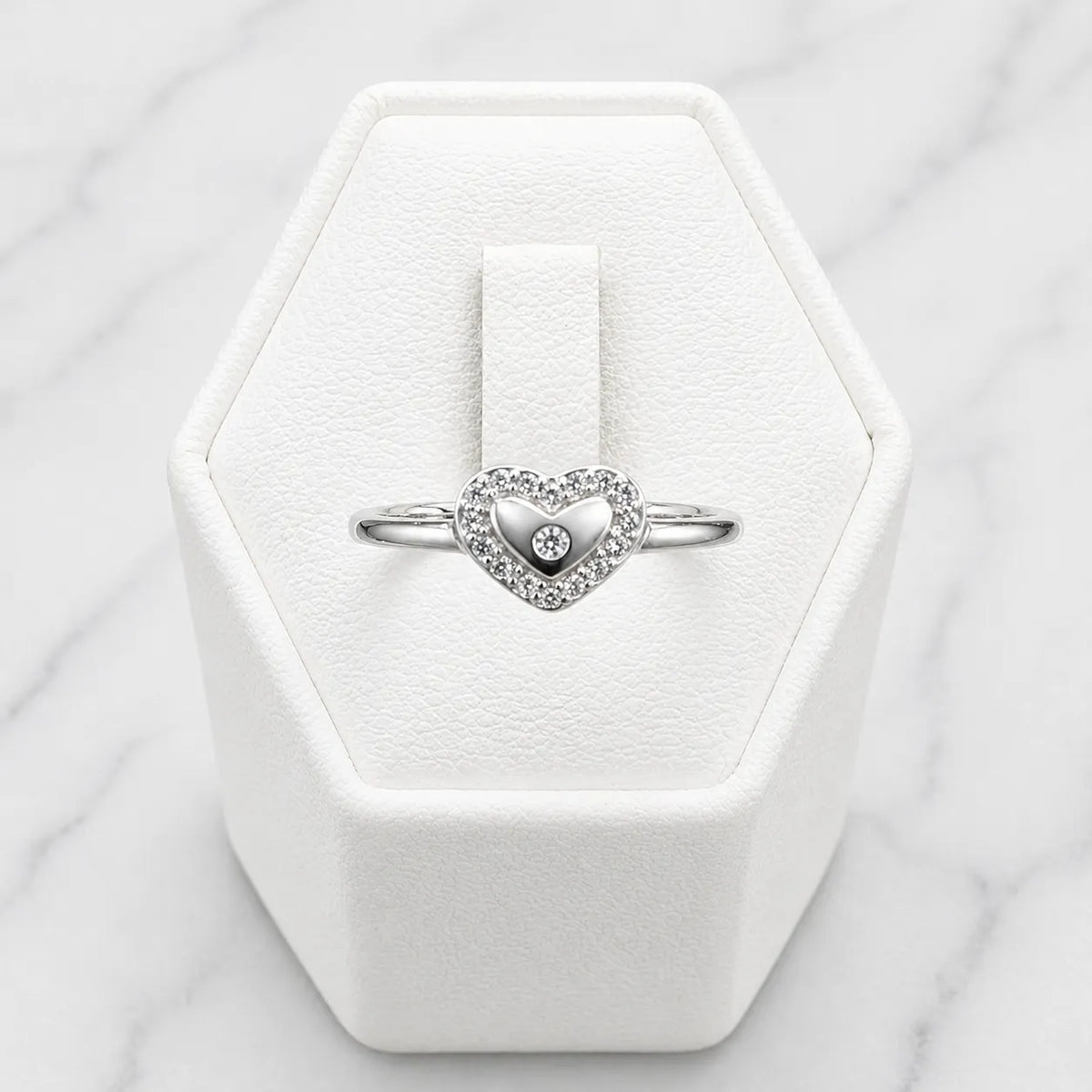 Anillo corazón microcircón - 14