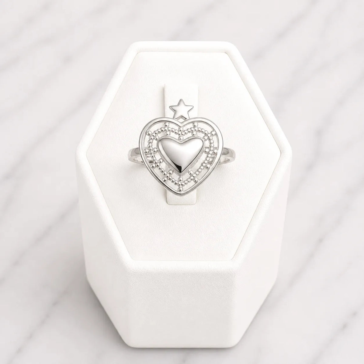 Anillo corazón con estrella - 17