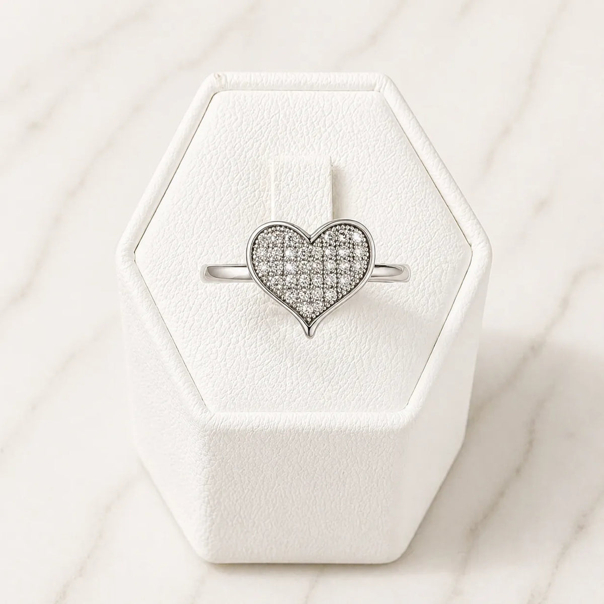 Anillo corazón microcircón - 12