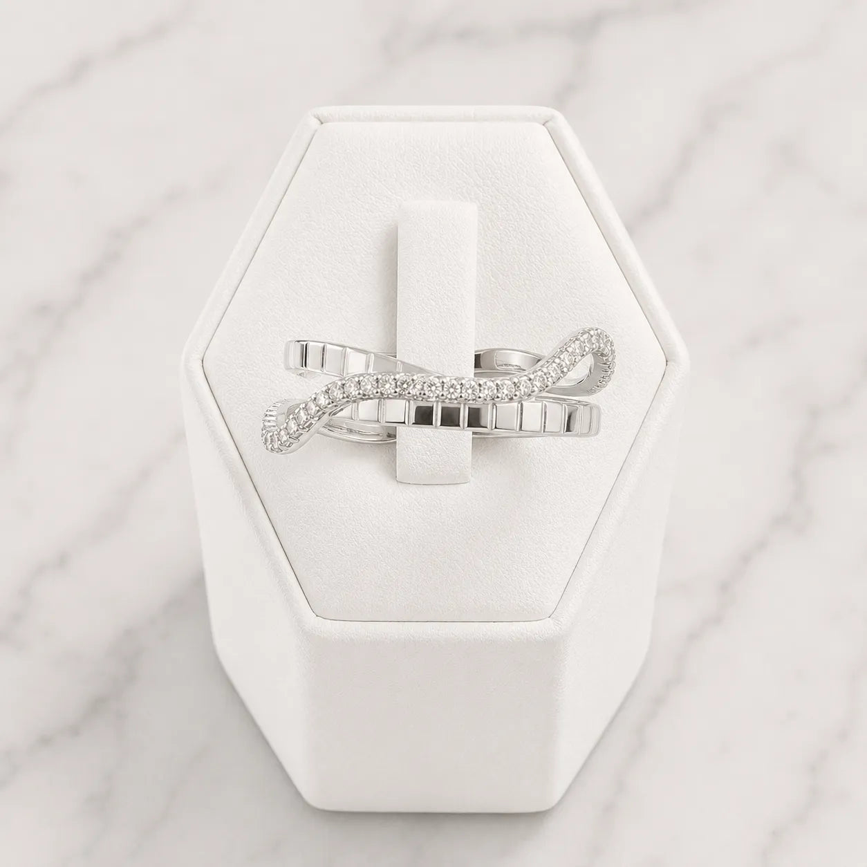 Anillo triple liso y circones