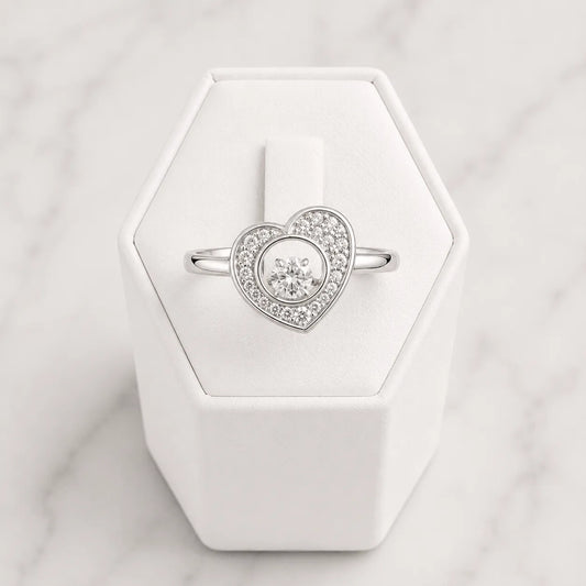 Anillo corazón microcircón