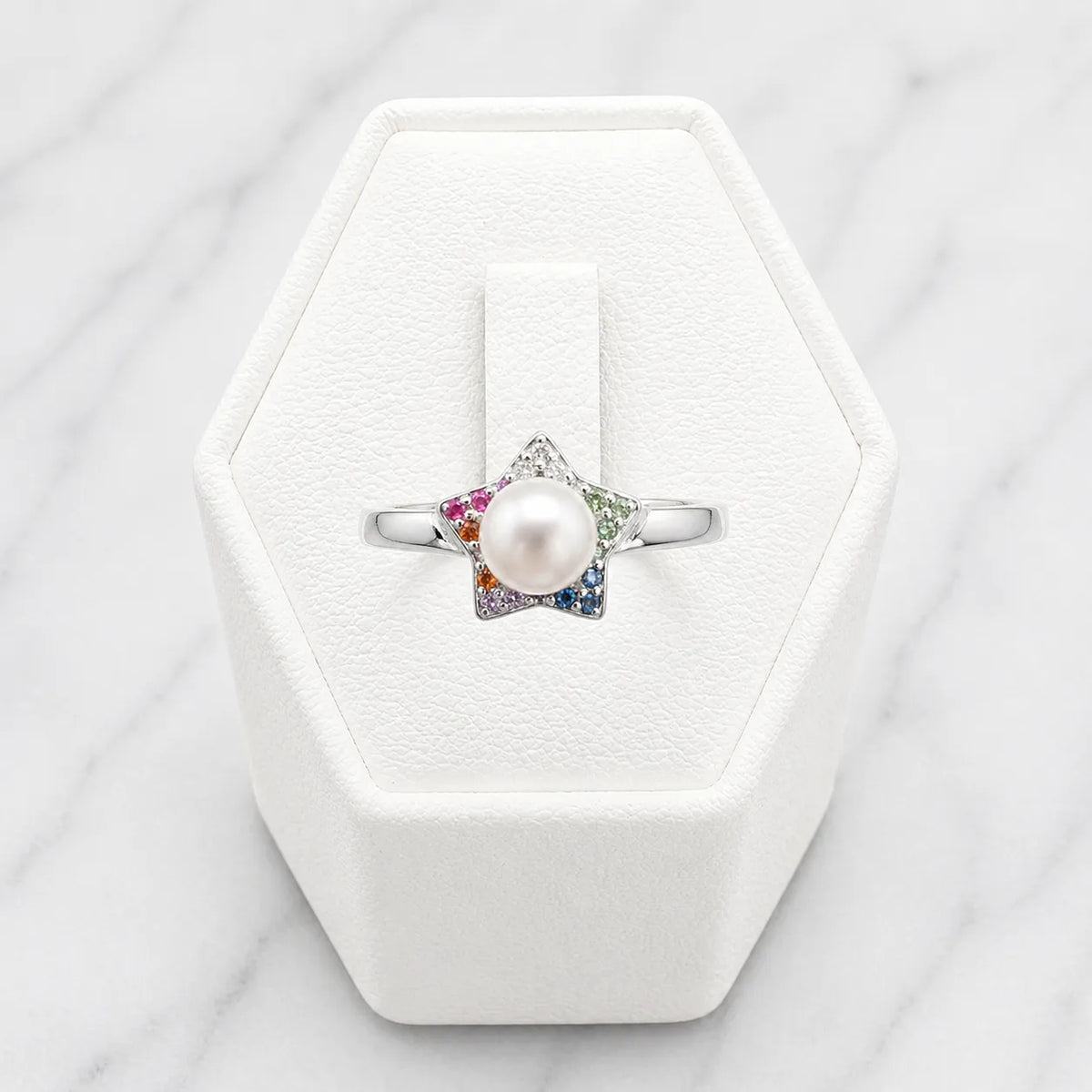 Anillo estrella perla - 12