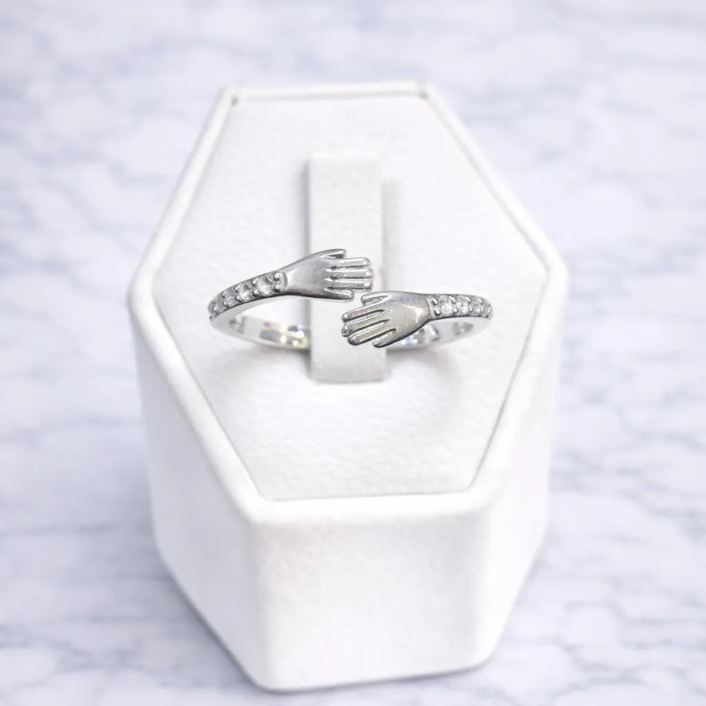 Anillo abrazo microcircón - 16