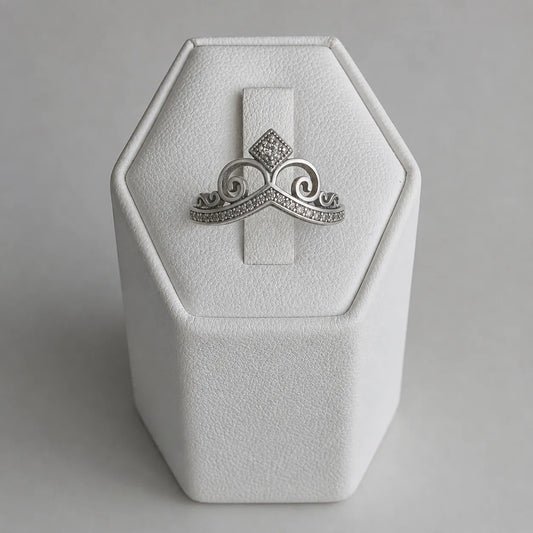 Anillo corona microcircón