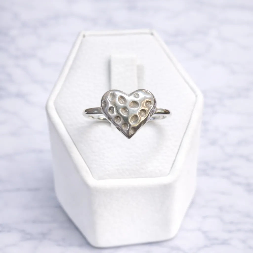 Anillo corazón facetado - 15