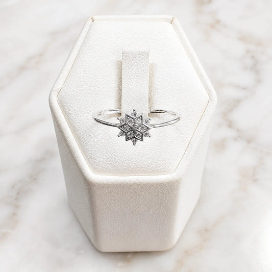 Anillo copo de nieve microcircón