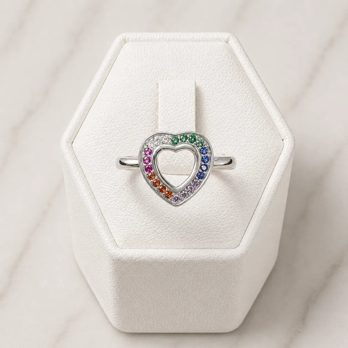 Anillo corazón multicolor - 12