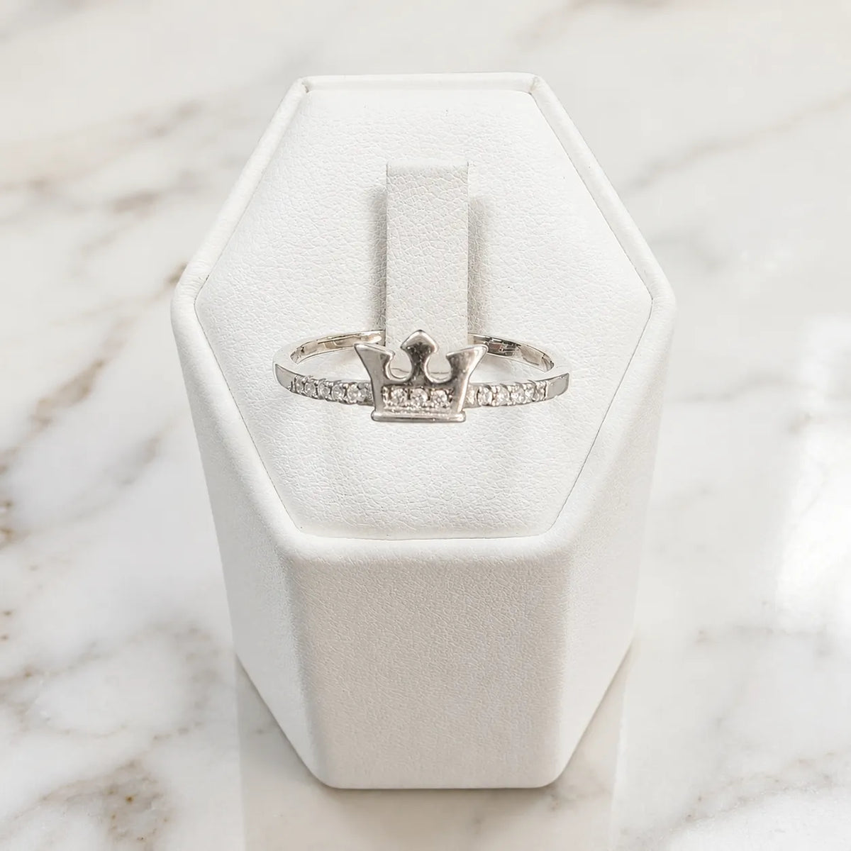 Anillo corona microcircón - 19