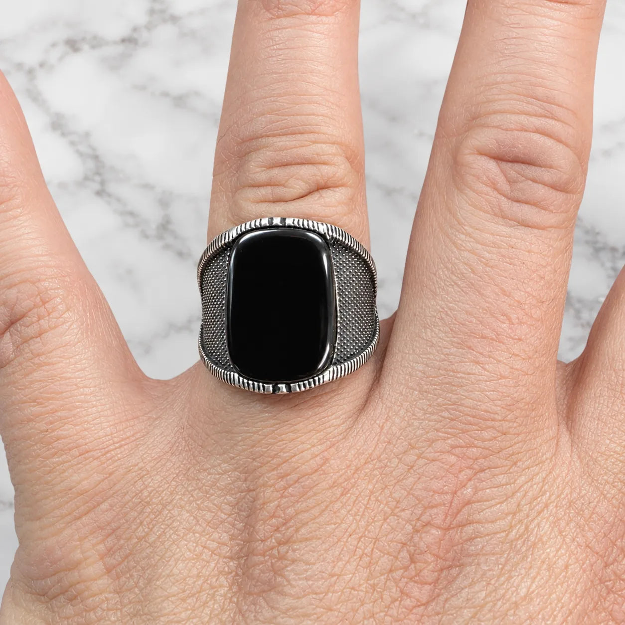 Anillo sello onix envejecido