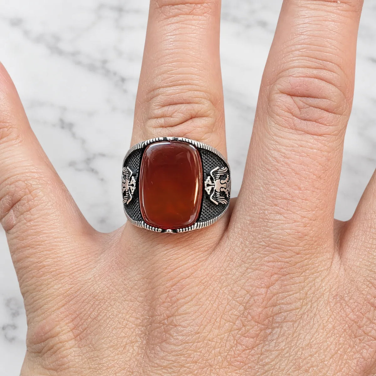 Anillo tono terracota envejecido