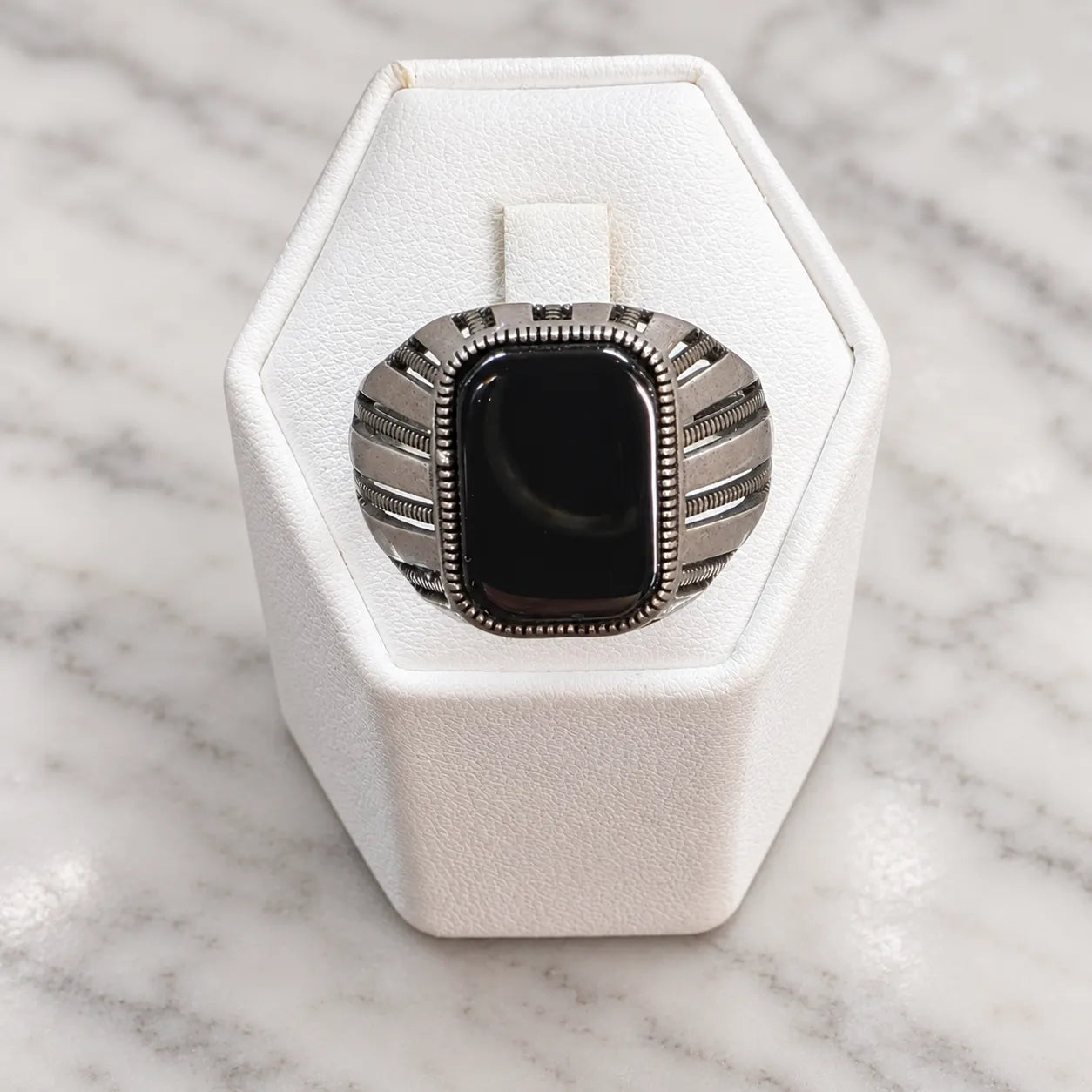 Anillo sello envejecido onix