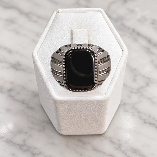 Anillo sello envejecido onix