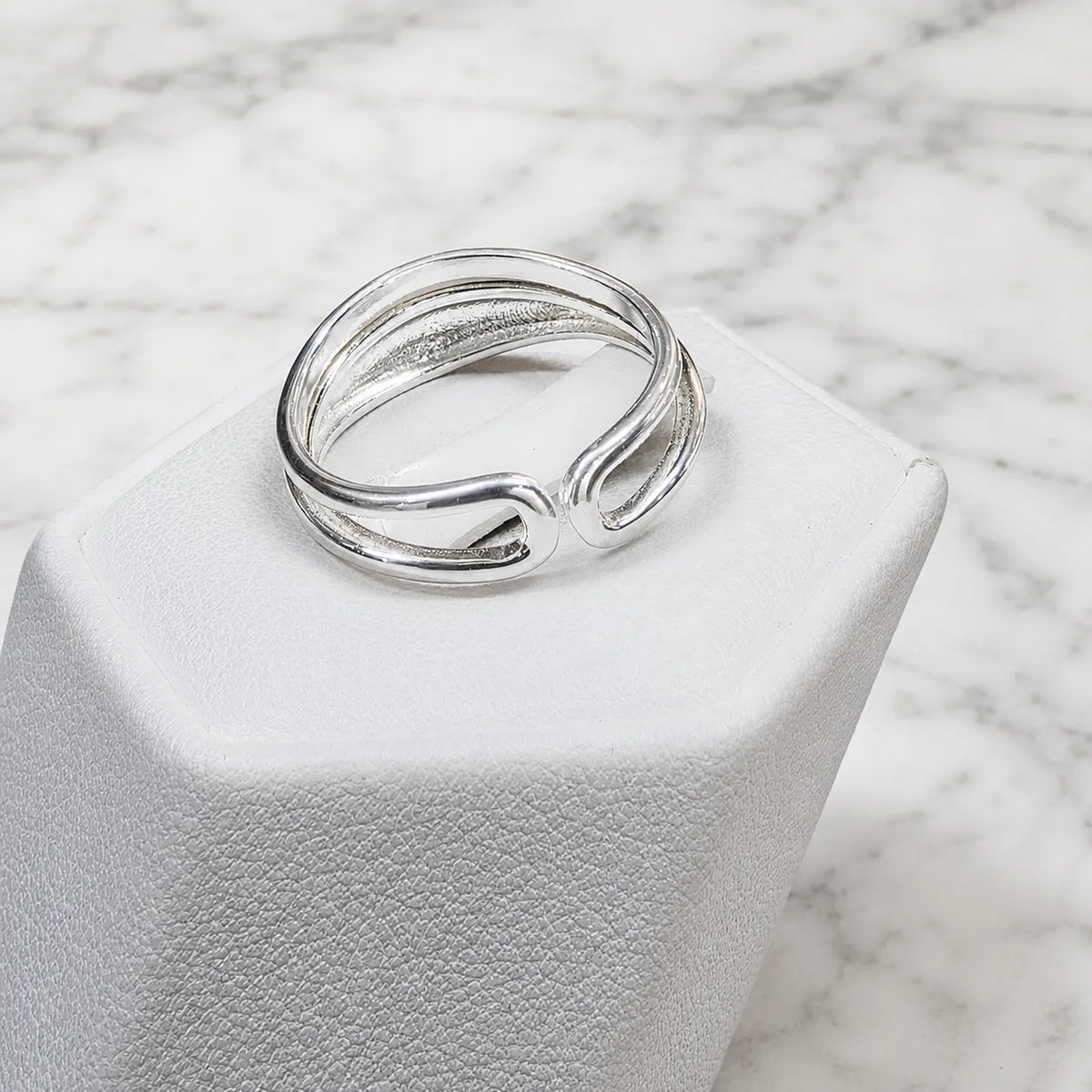 Anillo ajustable doble banda chunky