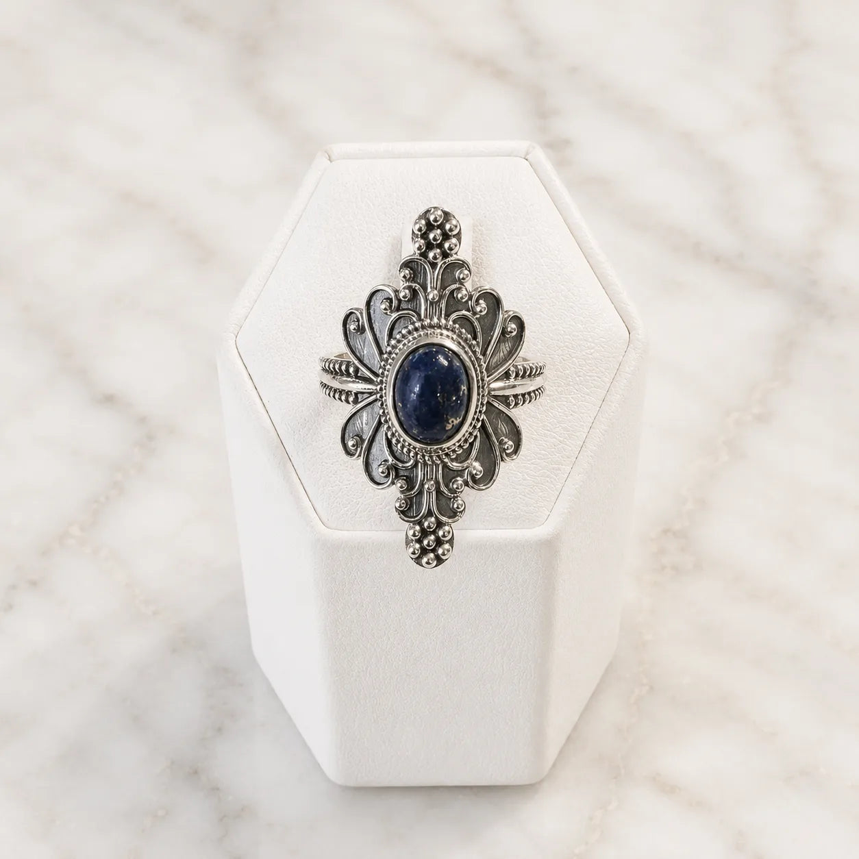 Anillo piedra natural azul