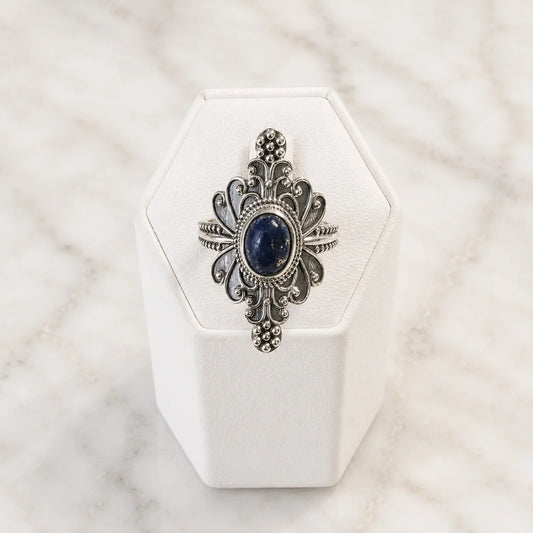 Anillo piedra natural azul