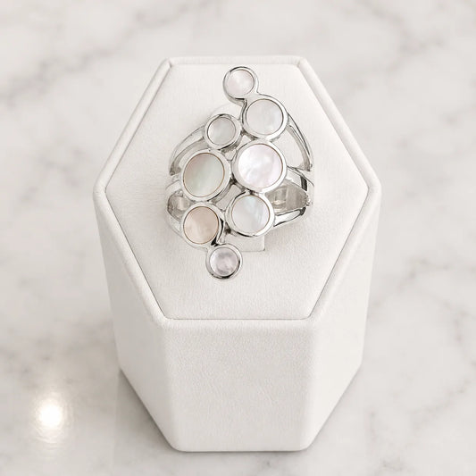 Anillo burbujas nacar