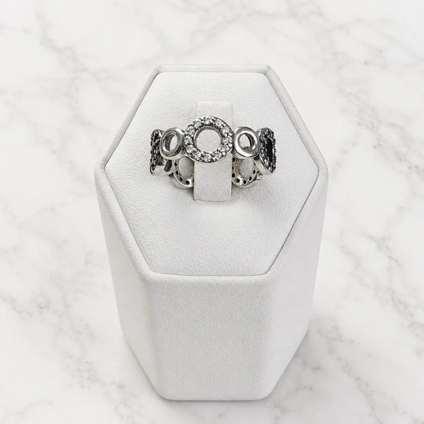 Anillo circulos rodio