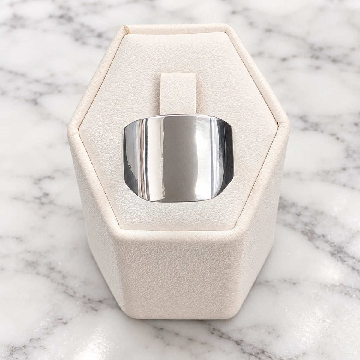 Anillo sello liso rectangular