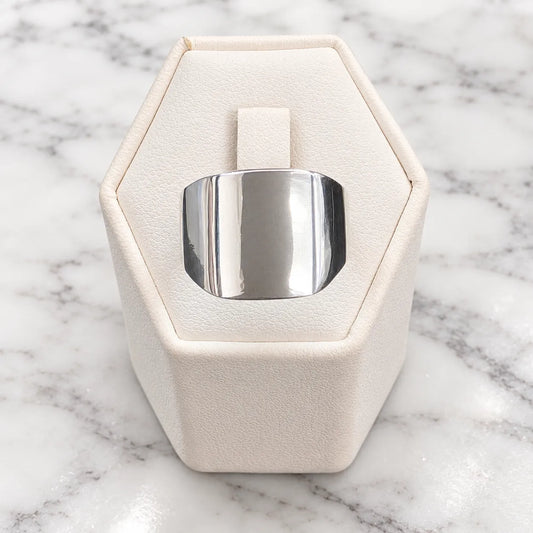 Anillo sello liso rectangular