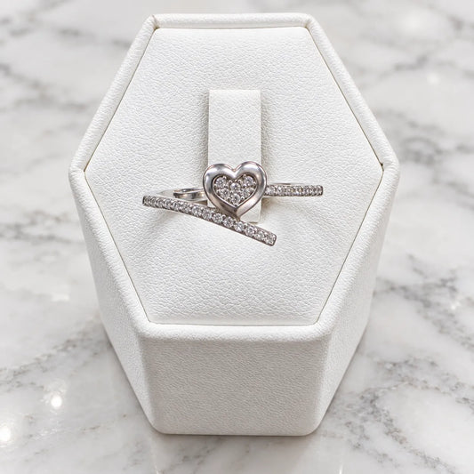 Anillo corazón microcircón