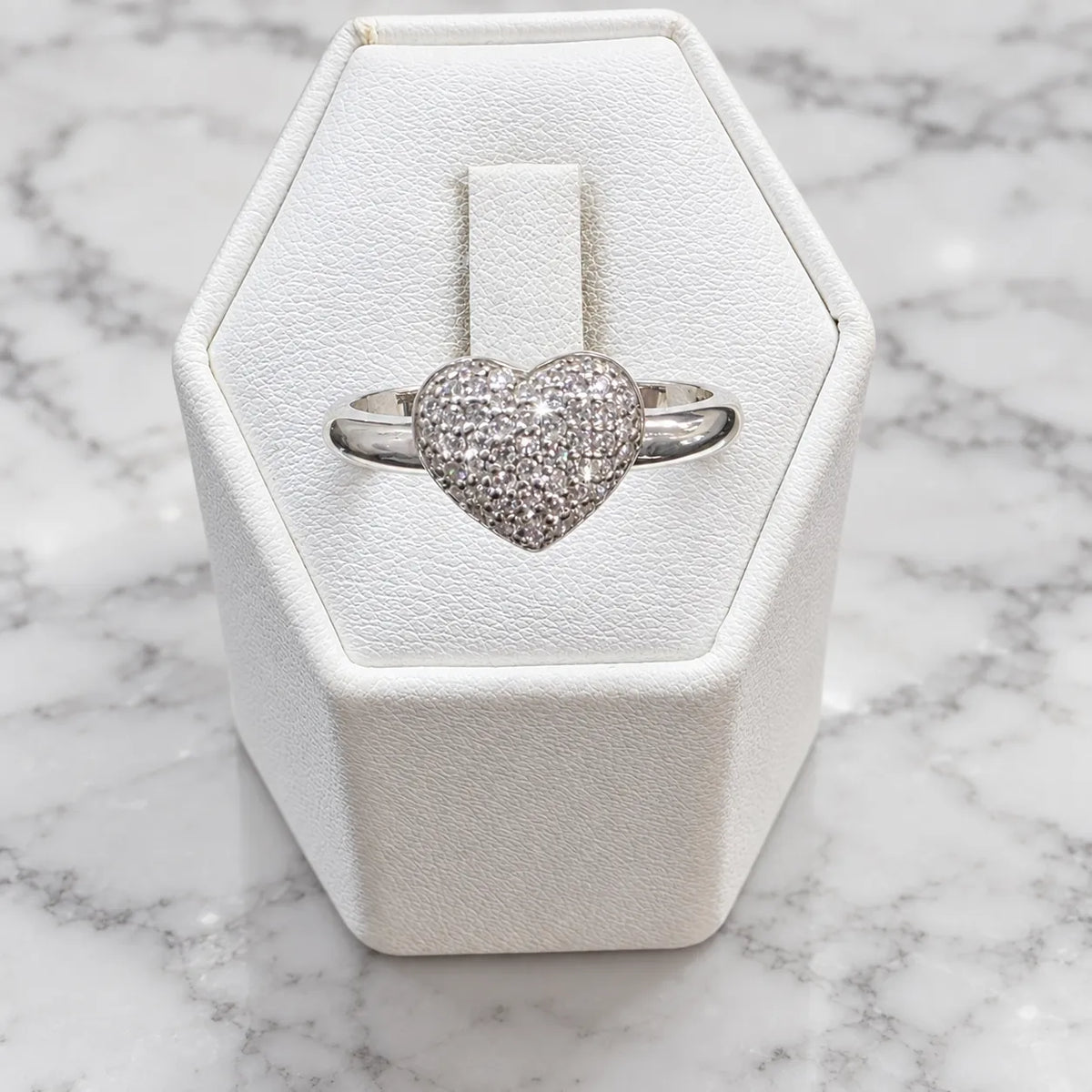 Anillo corazón microcircón - 14