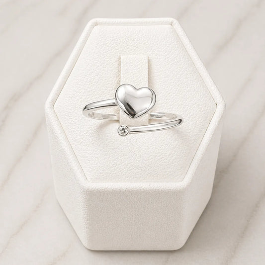 Anillo corazón ajustable