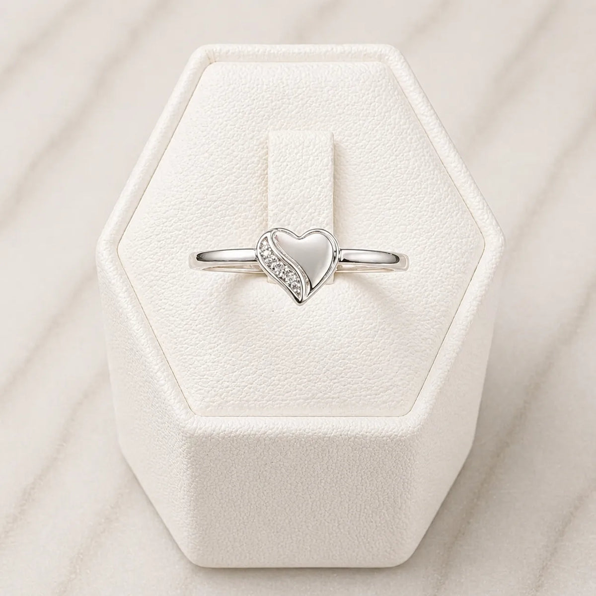 Anillo corazón microcircón - 15