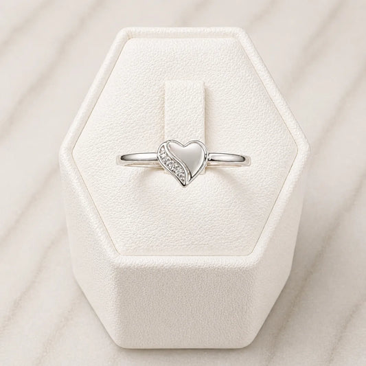 Anillo corazón microcircón