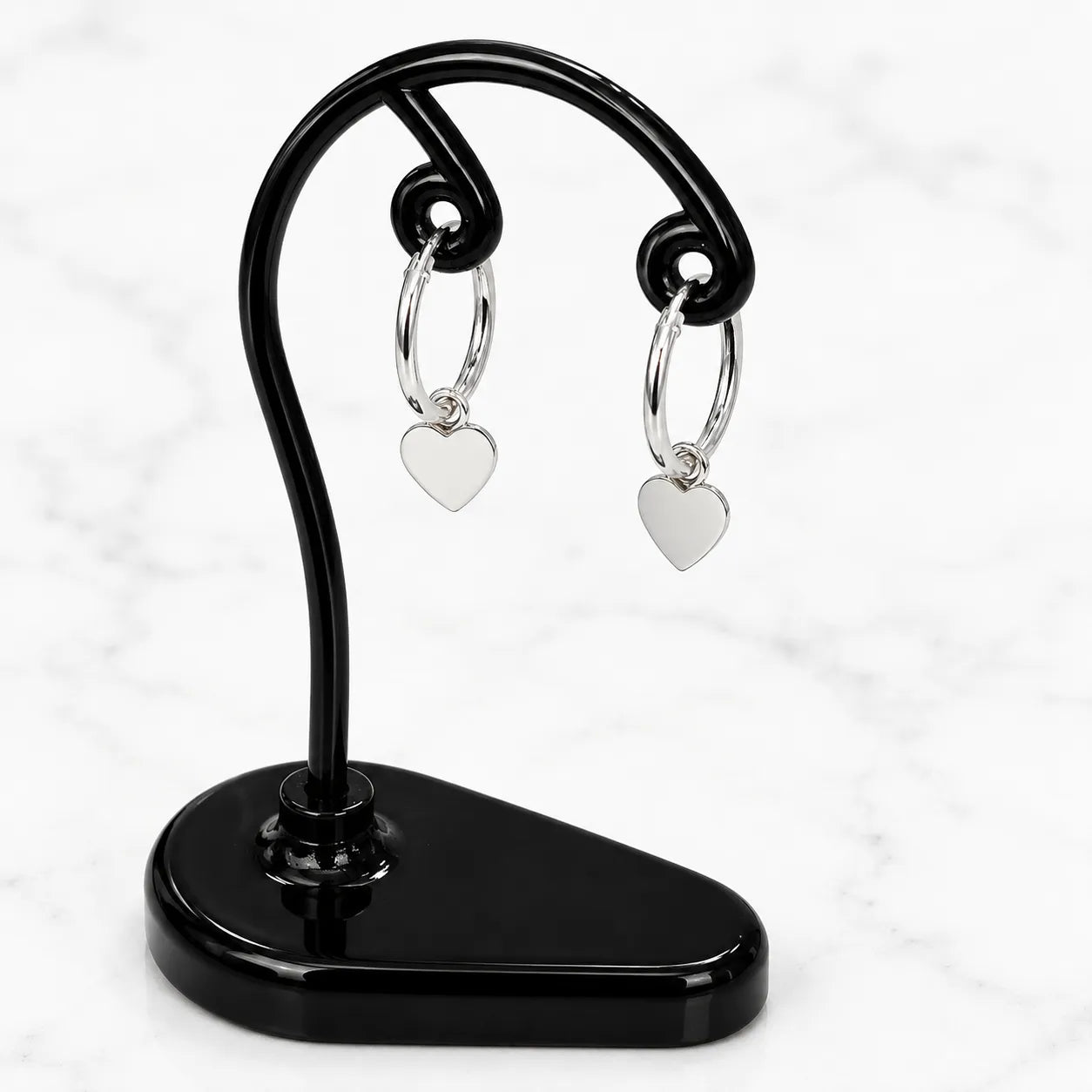 Aros argollas con colgante corazón 12mm
