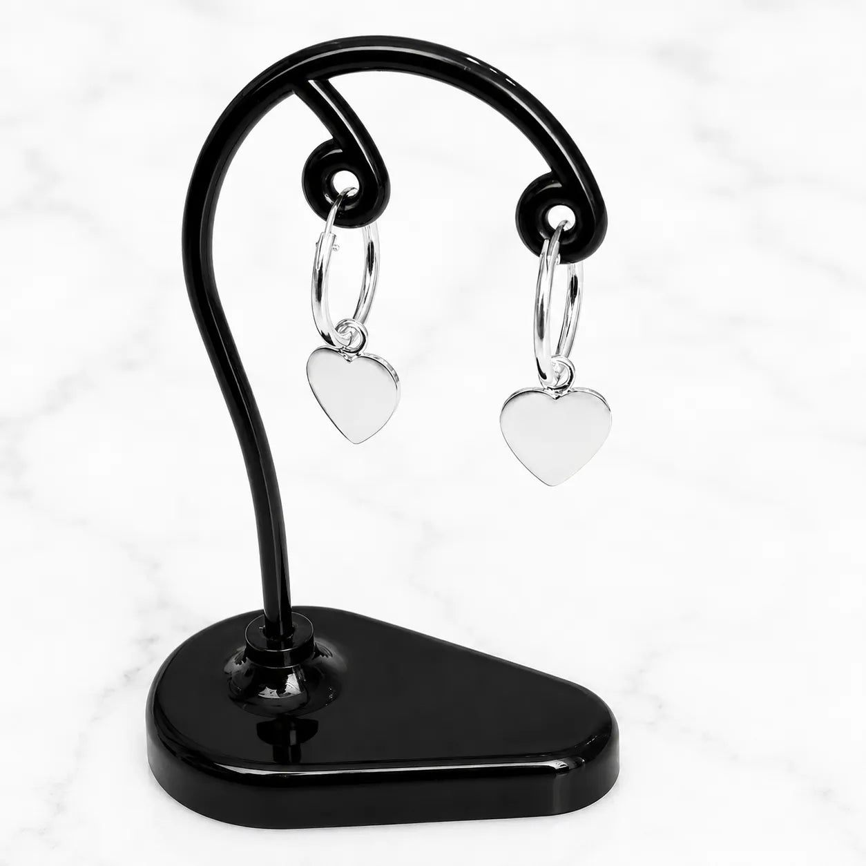 Aros argollas con colgante corazón 12mm