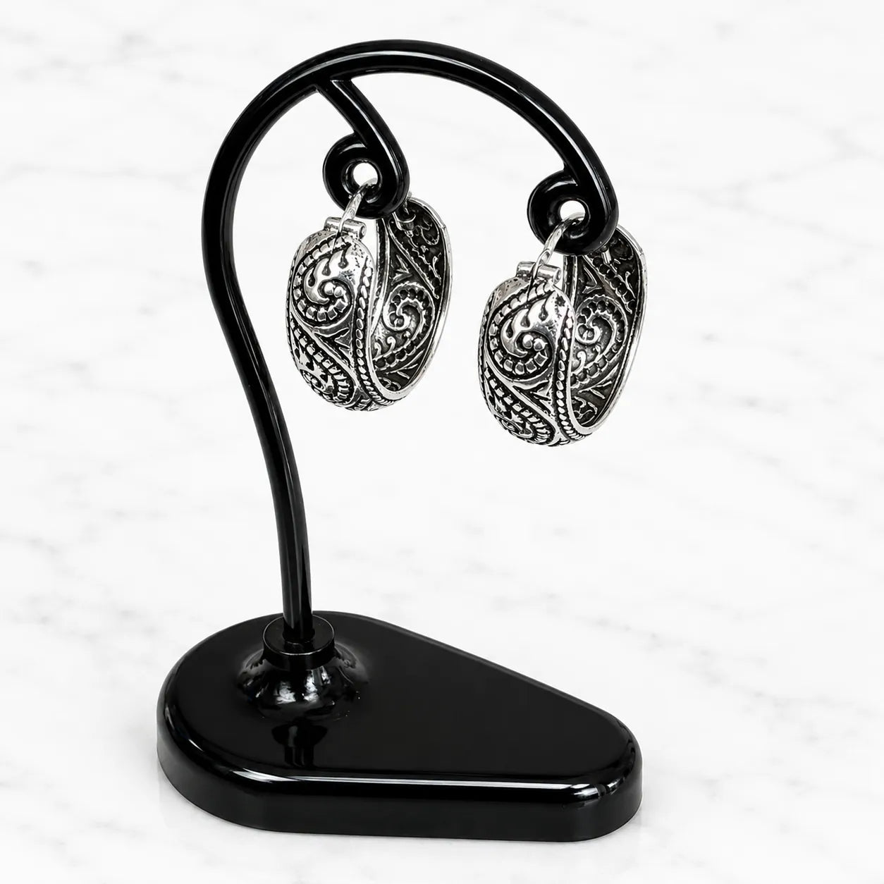 Argollas acanaladas etnicas 17mm