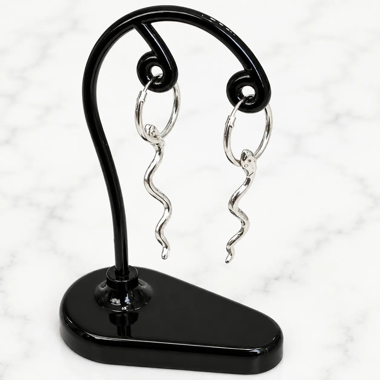 Aros argollas con colgante serpiente 12mm