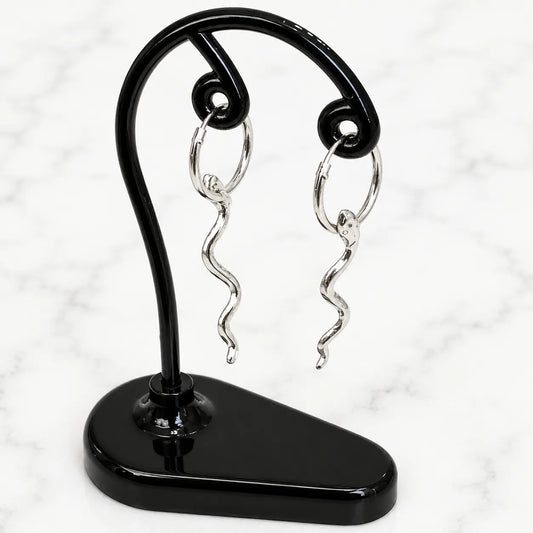 Aros argollas con colgante serpiente 12mm