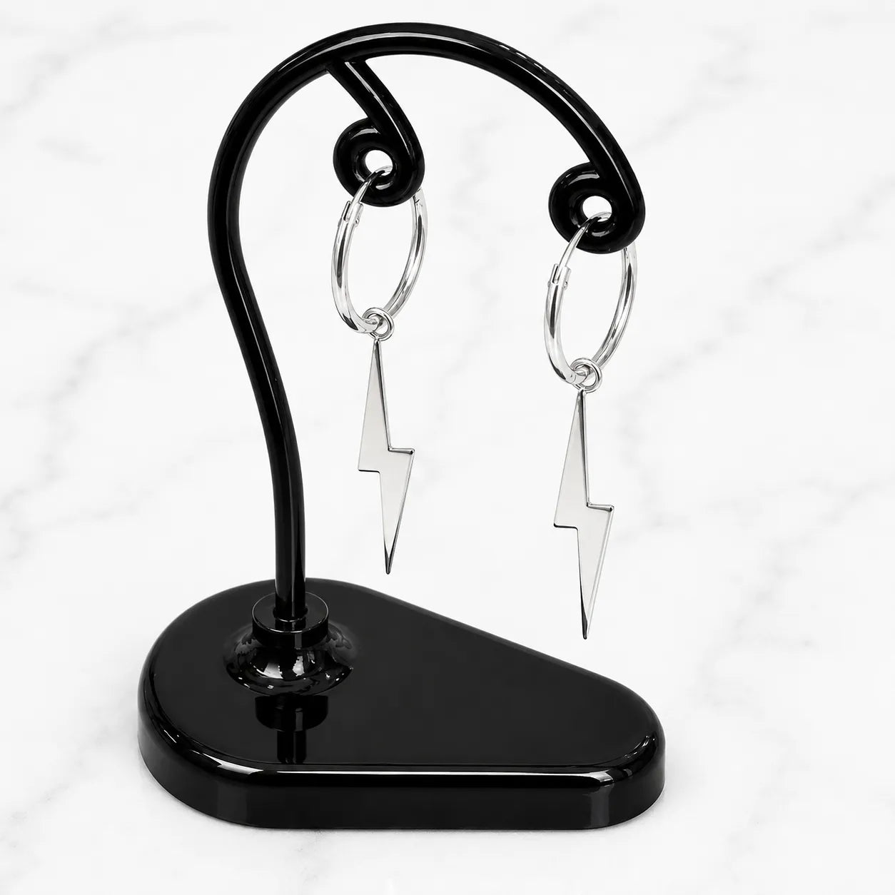 Aros argollas con colgante rayo 12mm