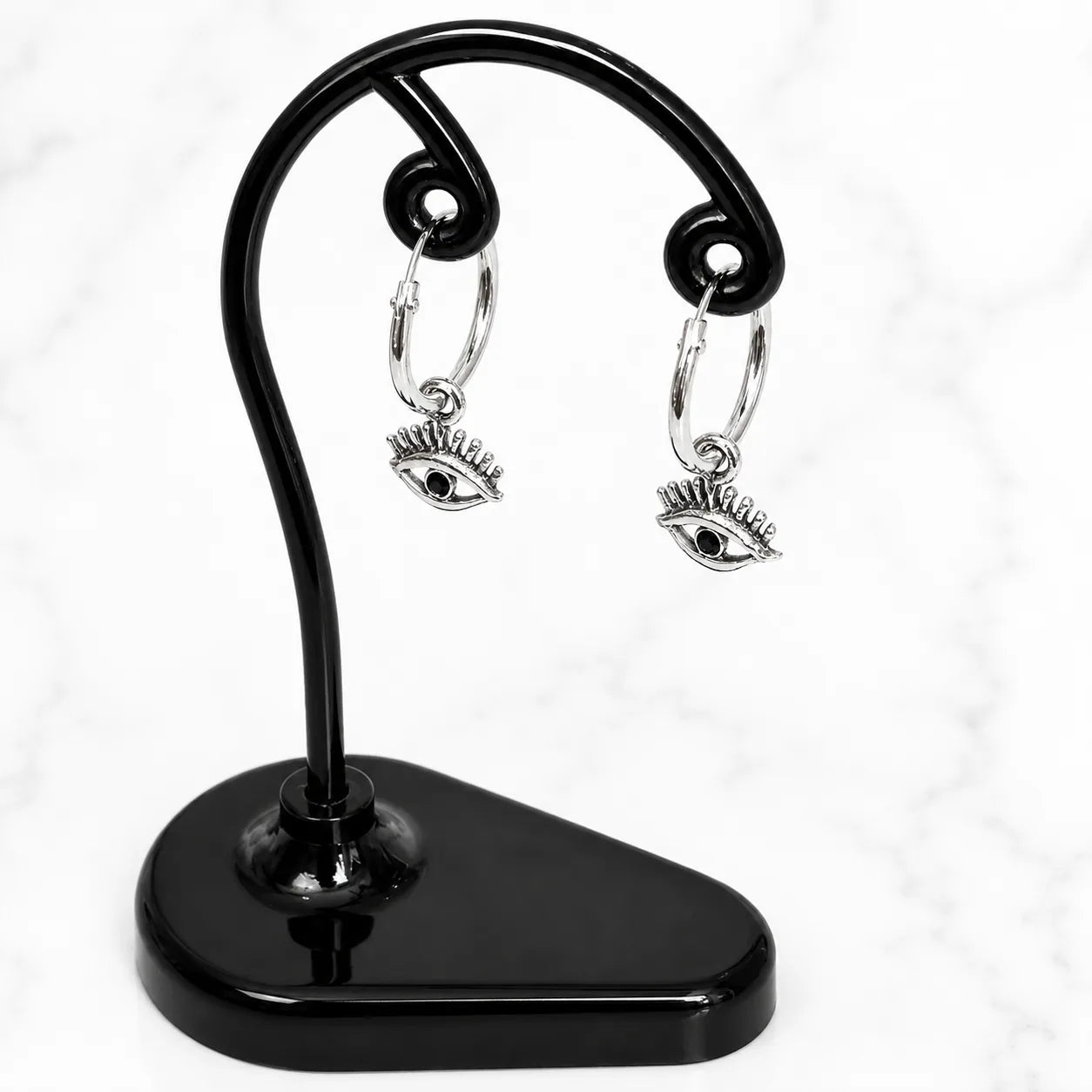 Aros argollas con colgante ojo turco 12mm