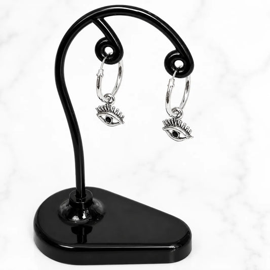 Aros argollas con colgante ojo turco 12mm