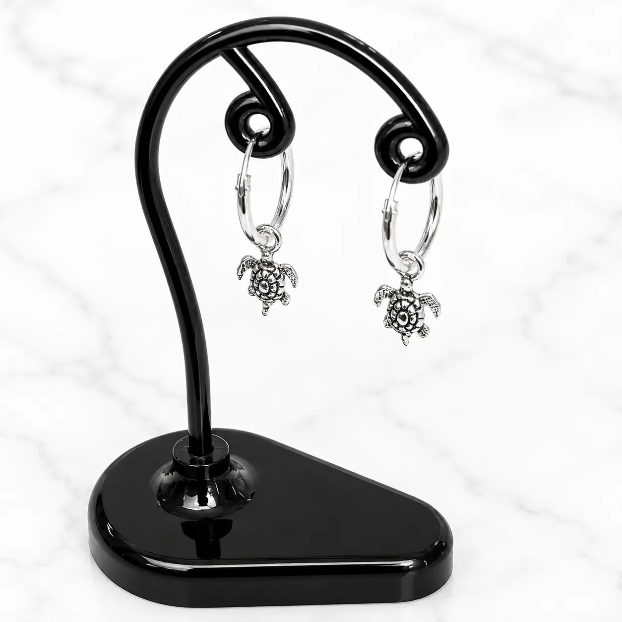 Aros argollas con colgante tortuga 12mm