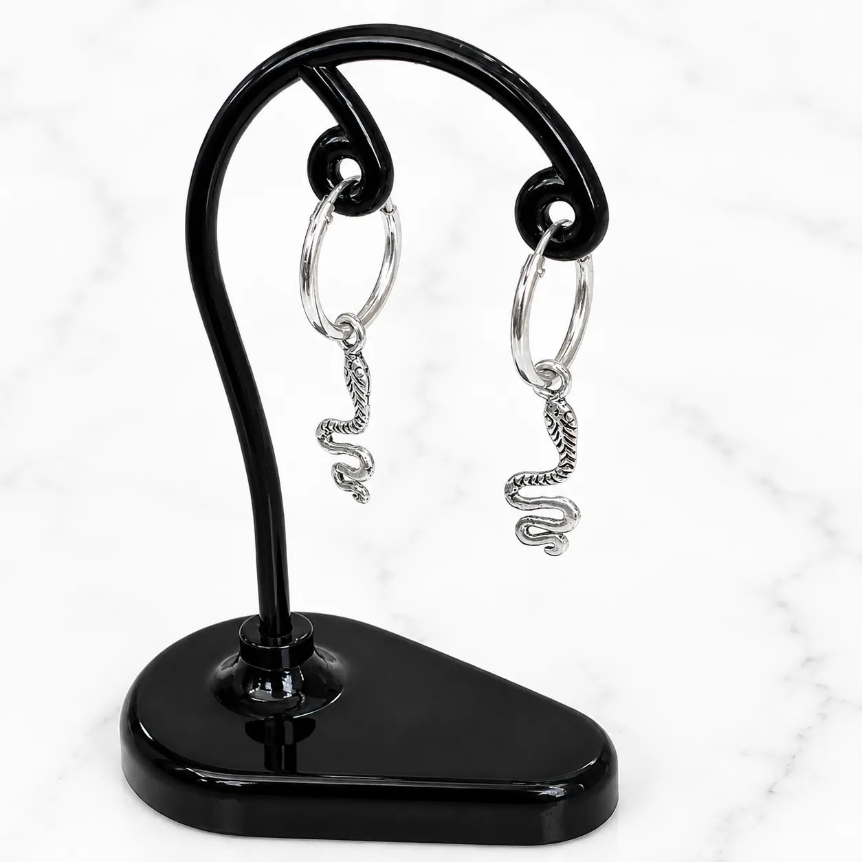 Aros argollas con colgante serpiente 12mm