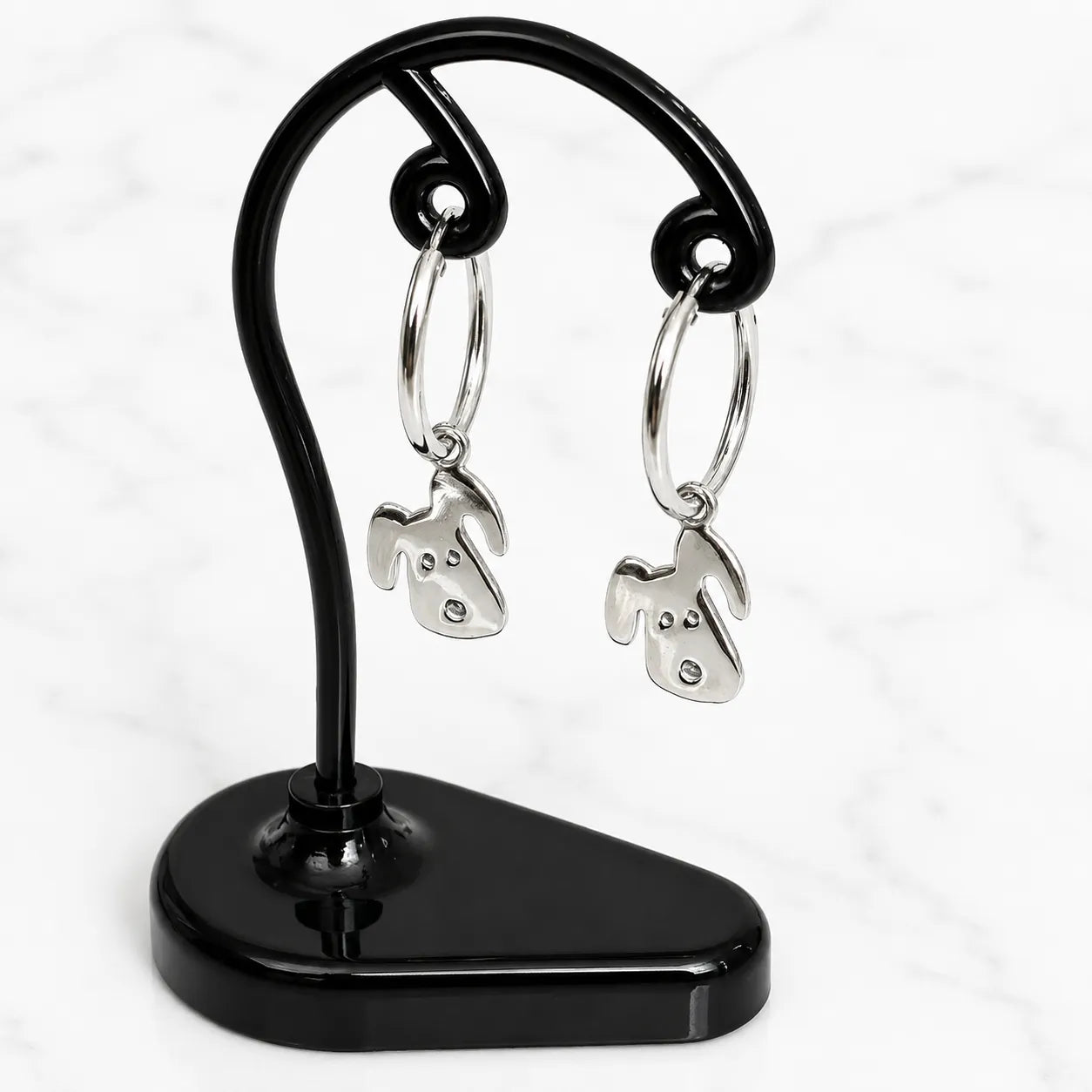 Aros argollas con colgante perro 14mm