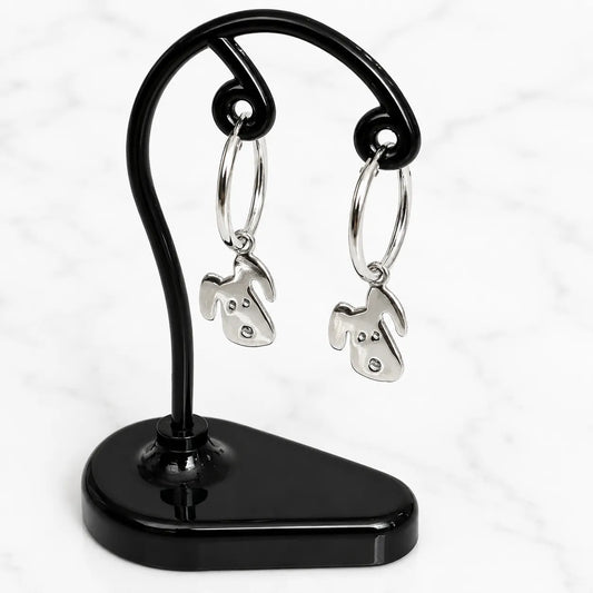 Aros argollas con colgante perro 14mm