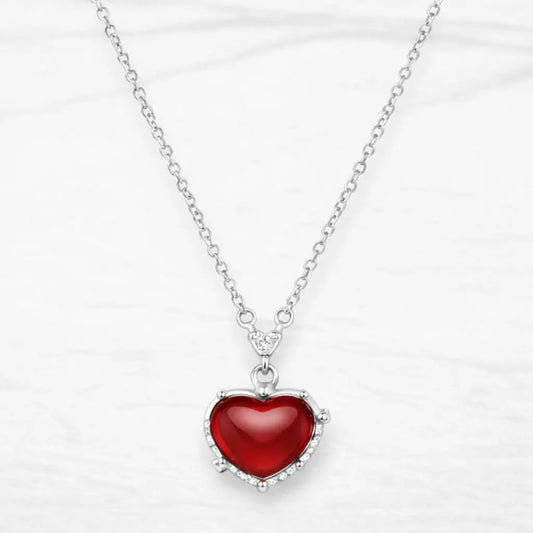 Collar corazón cristal rojo 45cm