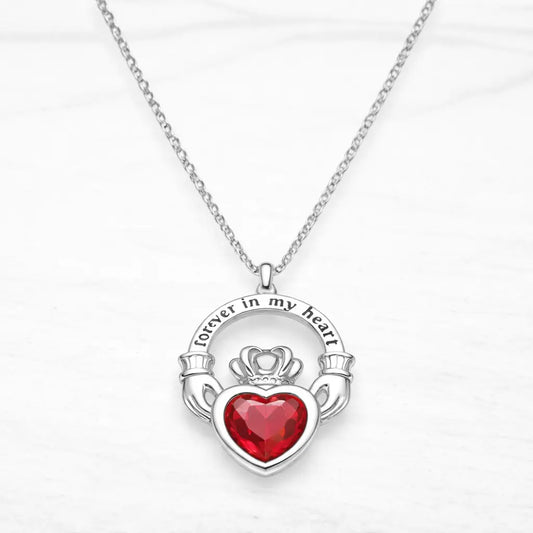 Collar corazón circón ruby 45cm