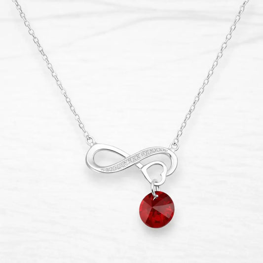 Collar corazón infinito cristal rojo 45cm
