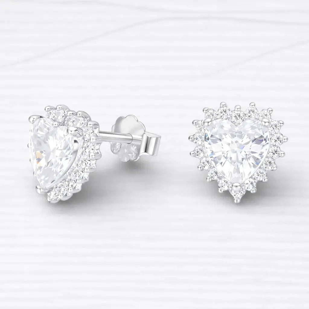 Aros corazón circón 9mm