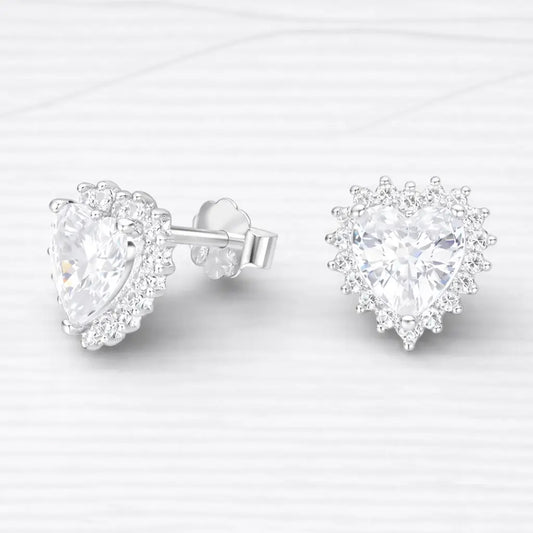Aros corazón circón 9mm