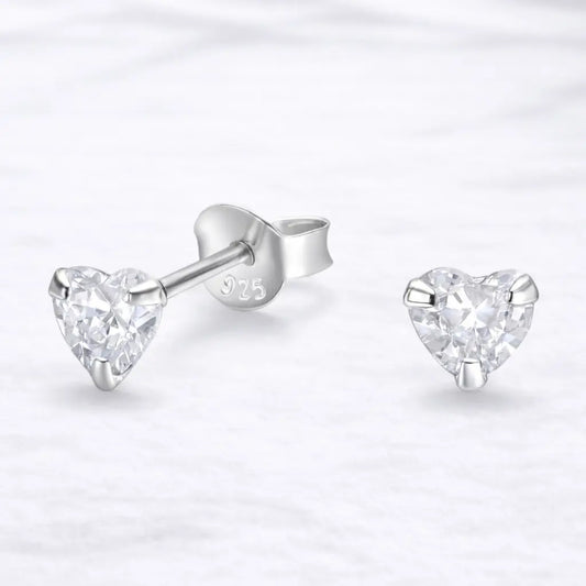 Aros apegados corazón circón 6mm