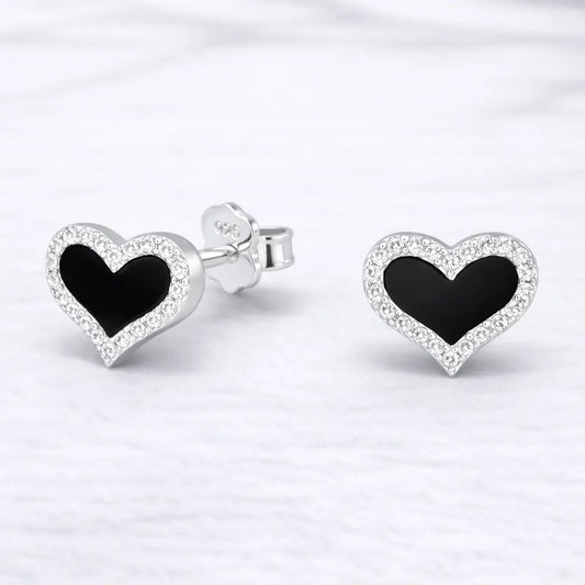 Aros apegados corazón onix