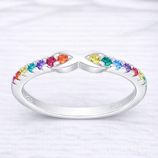 Anillo infinito circones de colores